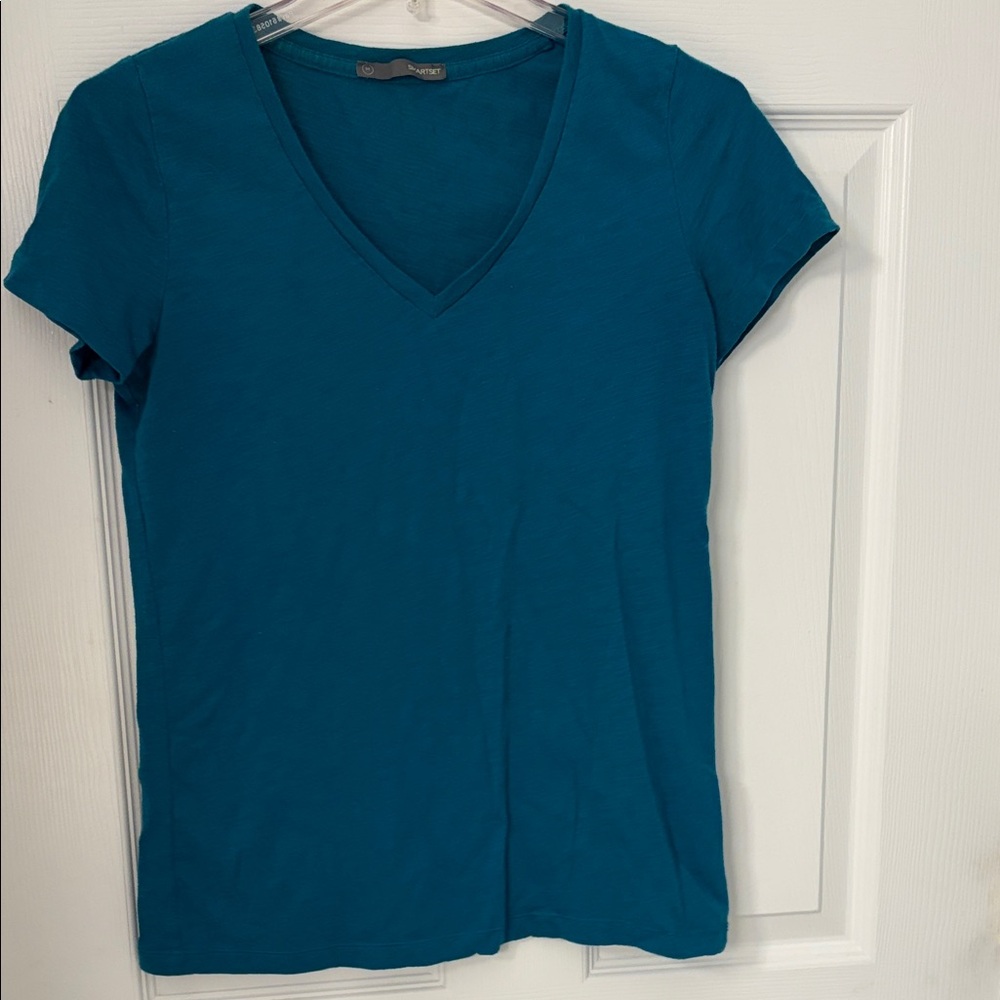 Smart Set Teal Short Sleeve V-Neck Top